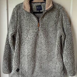 Simply Southern Textured Gray Pullover size M but fits more like a large EUC